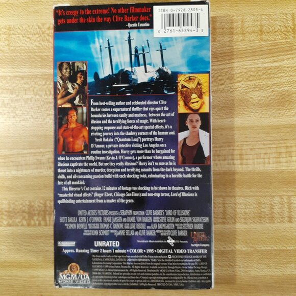Lord of Illusions 1995 Unrated Directors Cut VHS Clive Barker Horror Bakula VTG - Picture 3 of 7